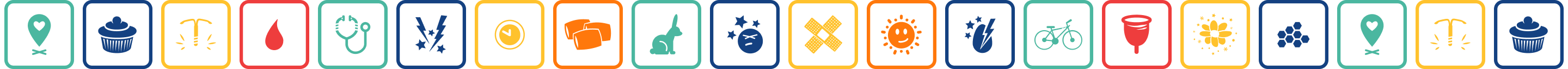 А list of available tracking options in the app
