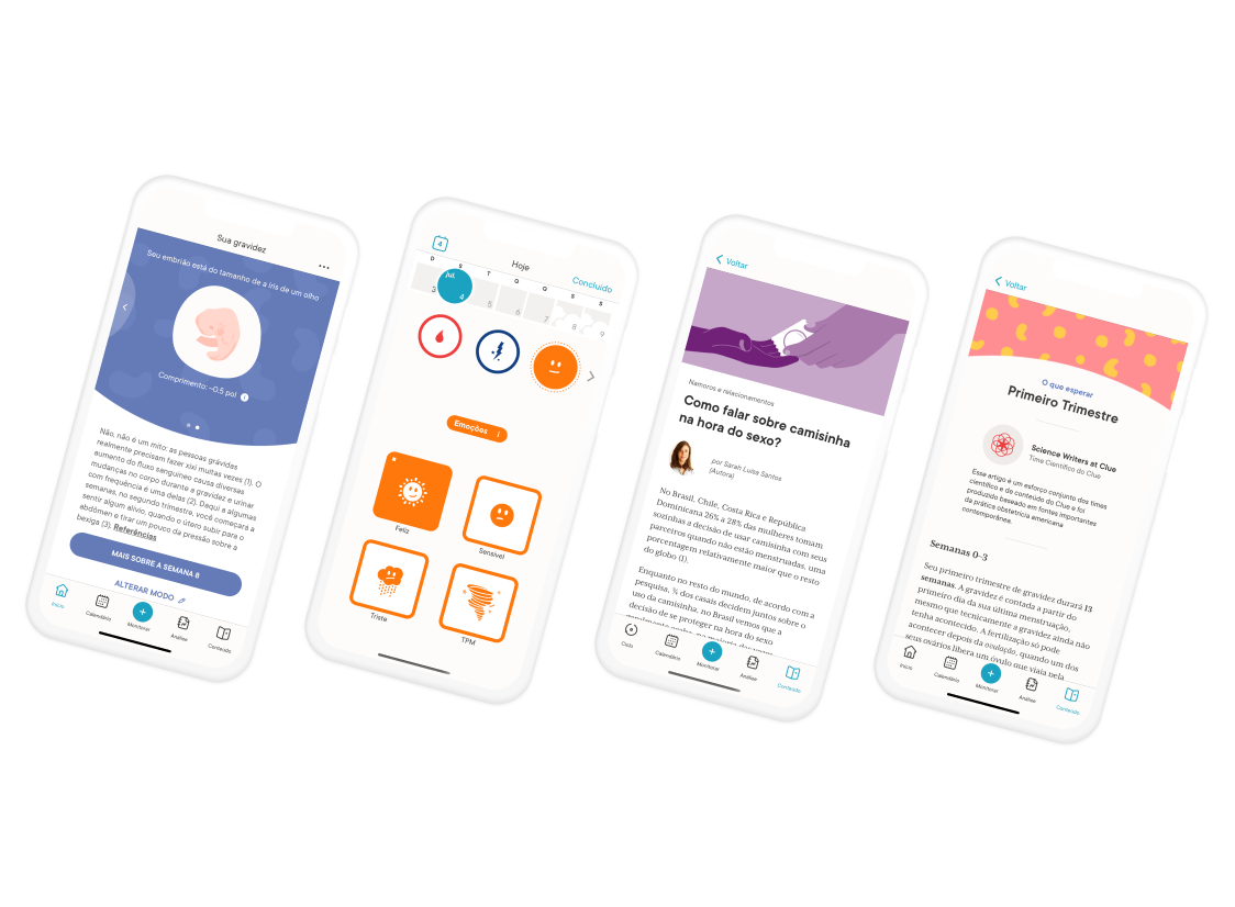 Clue: Calendário Menstrual e de Ovulação para iOS, Android e WatchOS