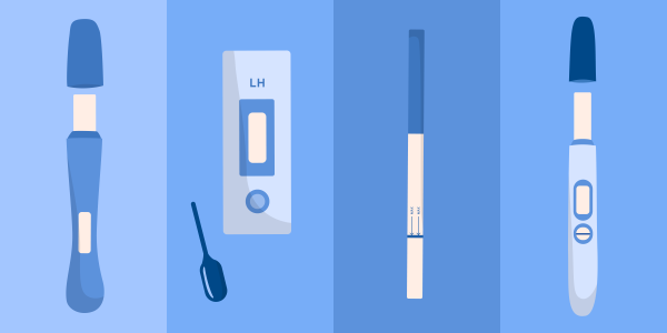 An illustration of different ovulation test formats.