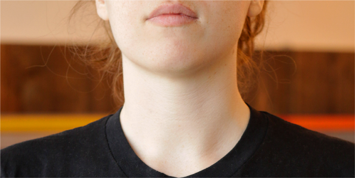 close up photograph of a womans thyroid