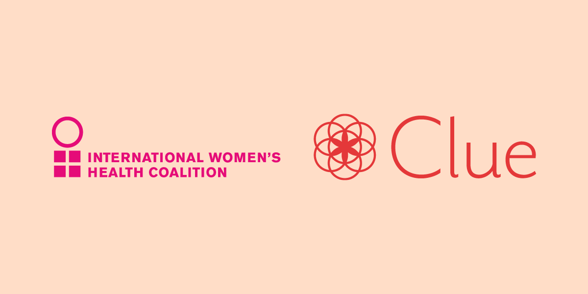 the logo of the international womens health coalition next to the clue logo