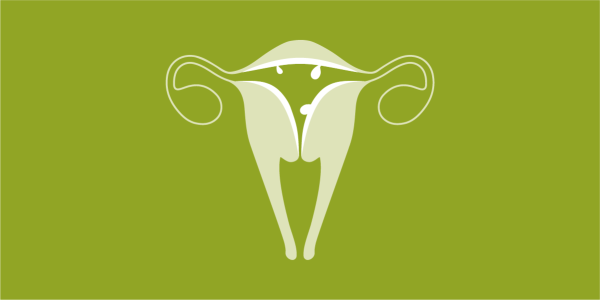 illustration of a uterus showing signs of irregular bleeding around menopause