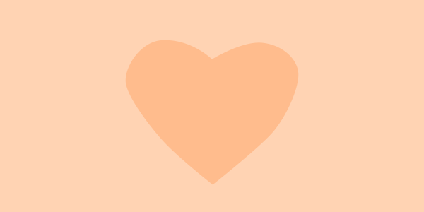 Ilustración de un corazón en tonos naranjas.