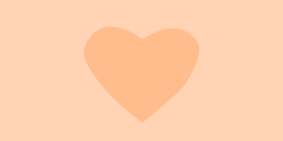 Illustration eines Herzens in Tonnen von Orange