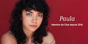 Headshot of Clue member Paula with text overlay "Paula Clue member since 2016"
