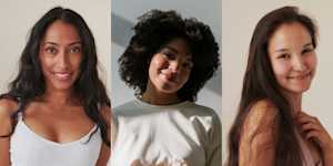 3 photos showing different women, smiling and confident.