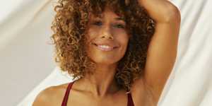 close up of a woman smiling