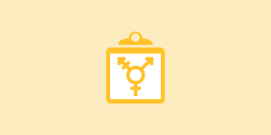 yellow gender icon on top of a clip board