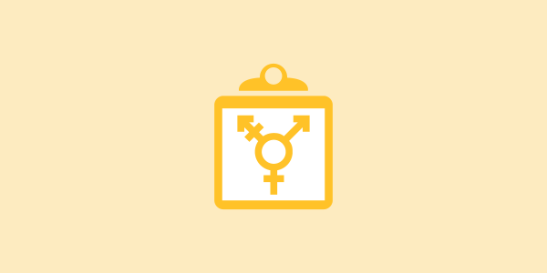 yellow gender icon on top of a clip board