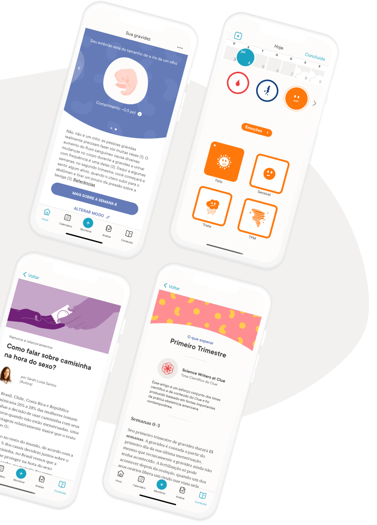 Clue: Calendário Menstrual e de Ovulação para iOS, Android e WatchOS
