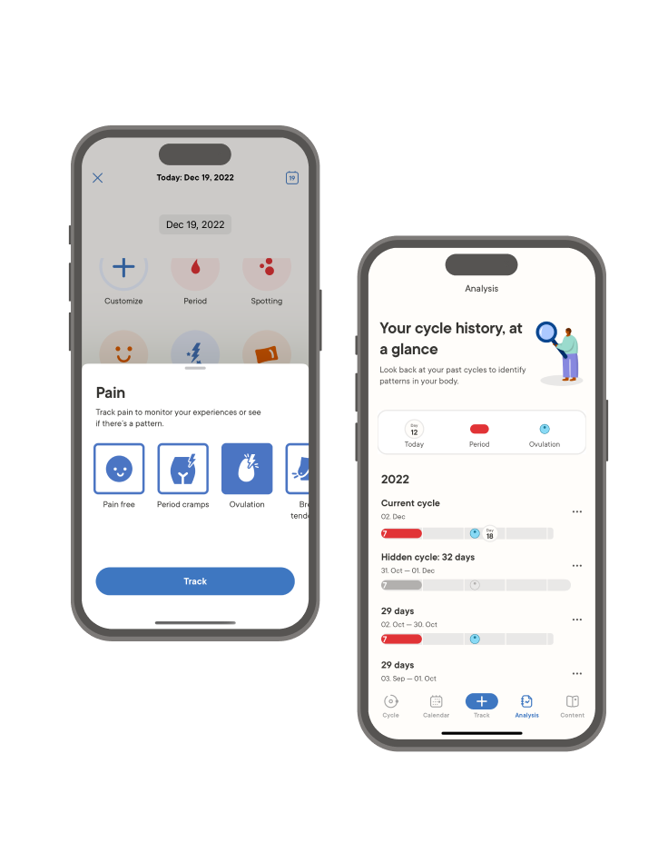Picture of a couple of phone screens