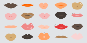 illustrations of various colorful lips