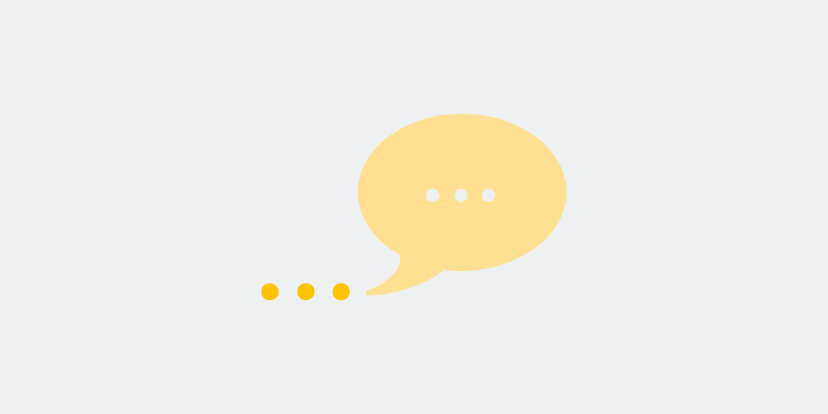 yellow speech bubble with dots