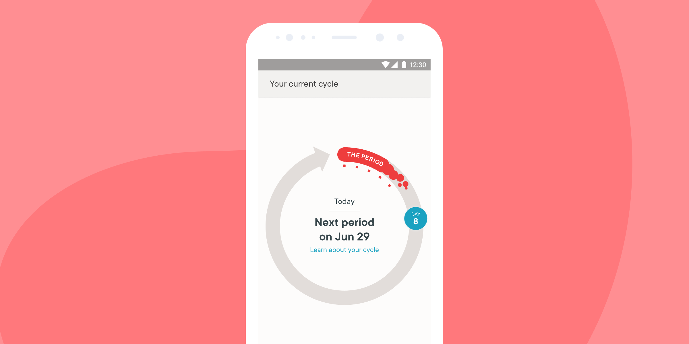 Illustration of Clue app over a red background