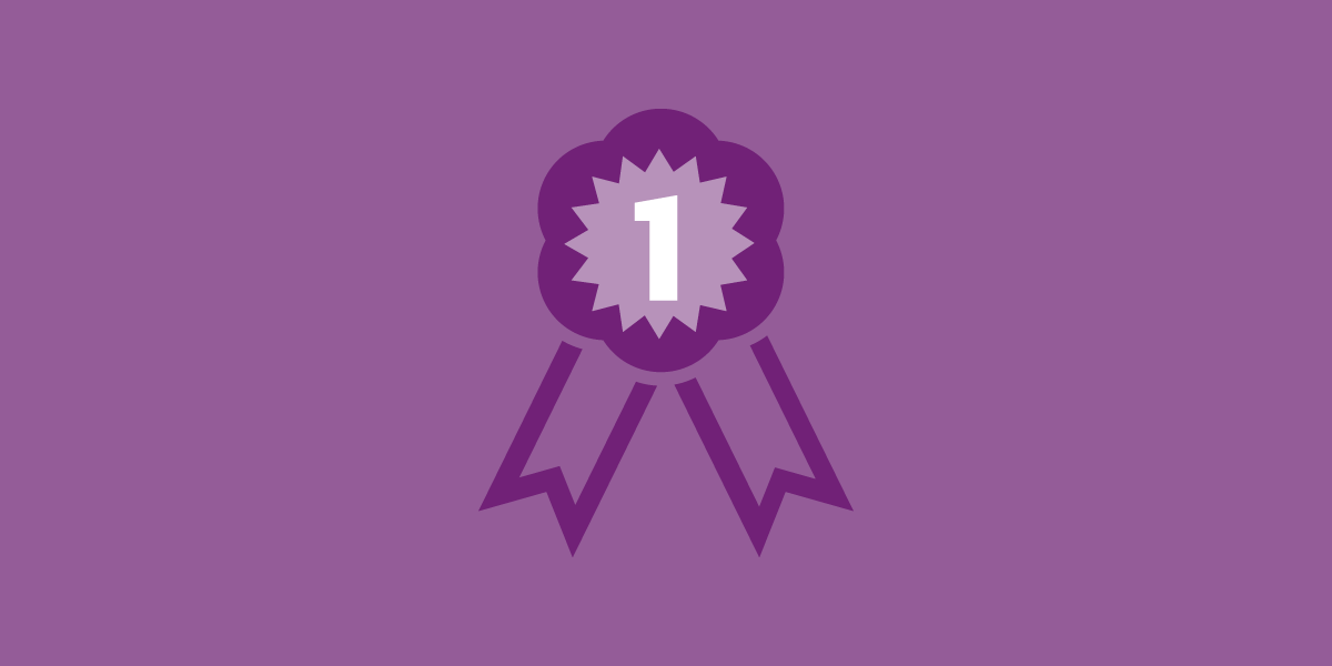 Illustration of a number one badge