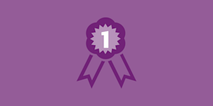 Illustration of a number one badge