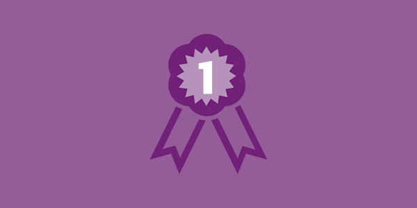 Illustration of a number one badge