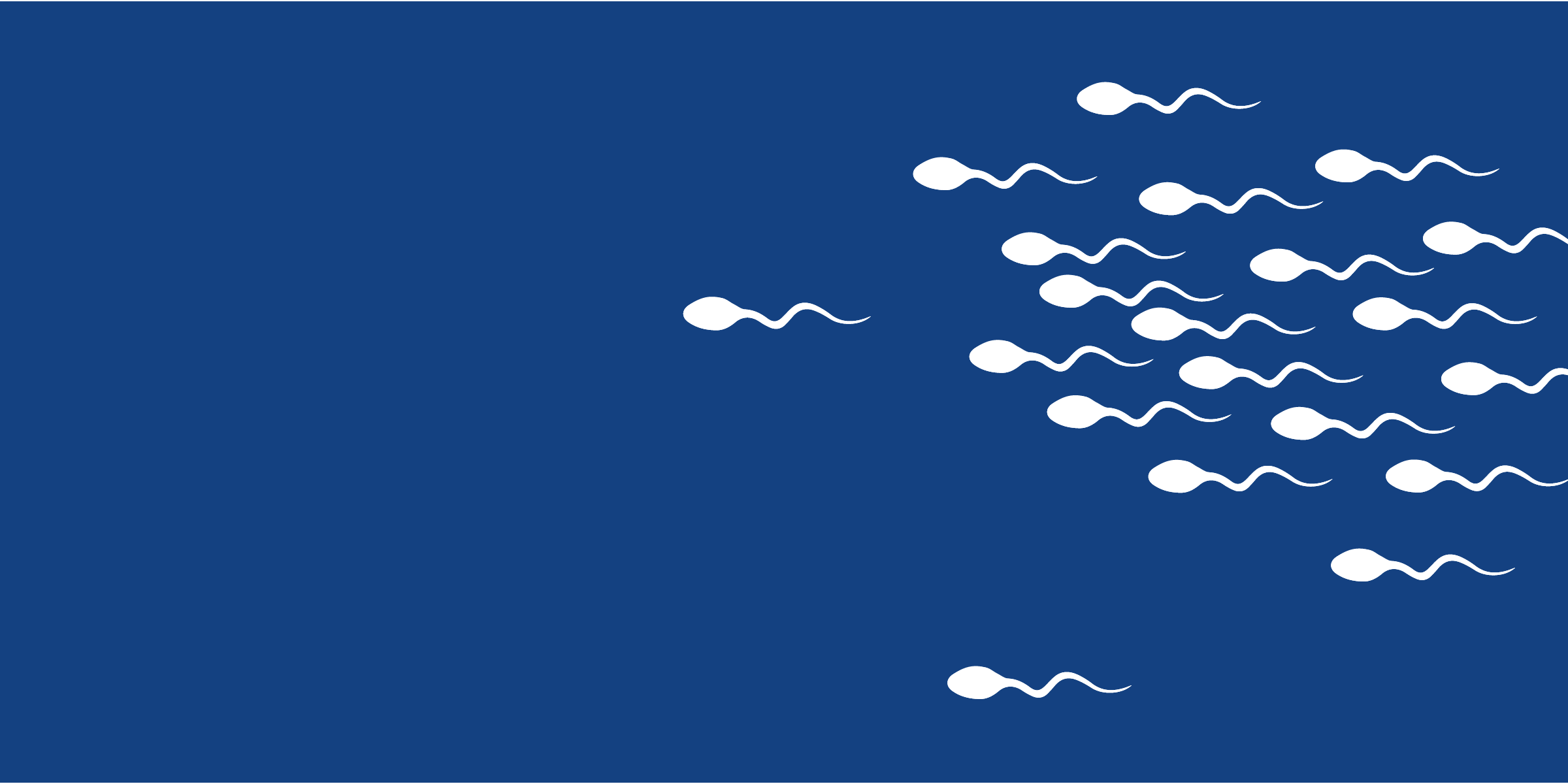 illustrated group of sperms crossing 