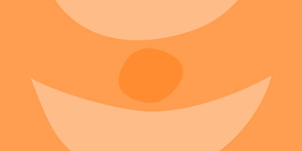 Eine orangefarbene Illustration.