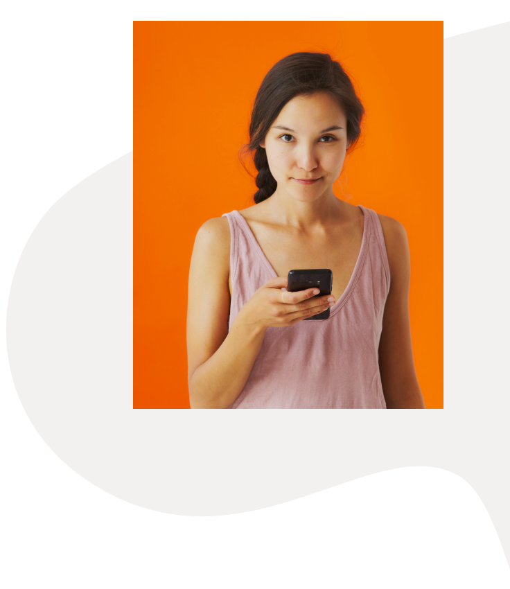 Picture of a girl holding a phone