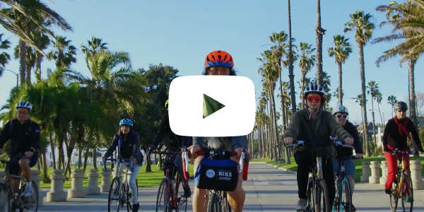 Video screenshot of a group riding bikes