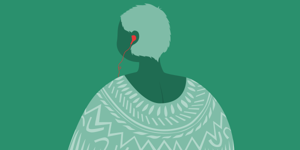 Picture of a woman with headphones