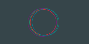 illustration of 4 colorful cycles on a dim grey background