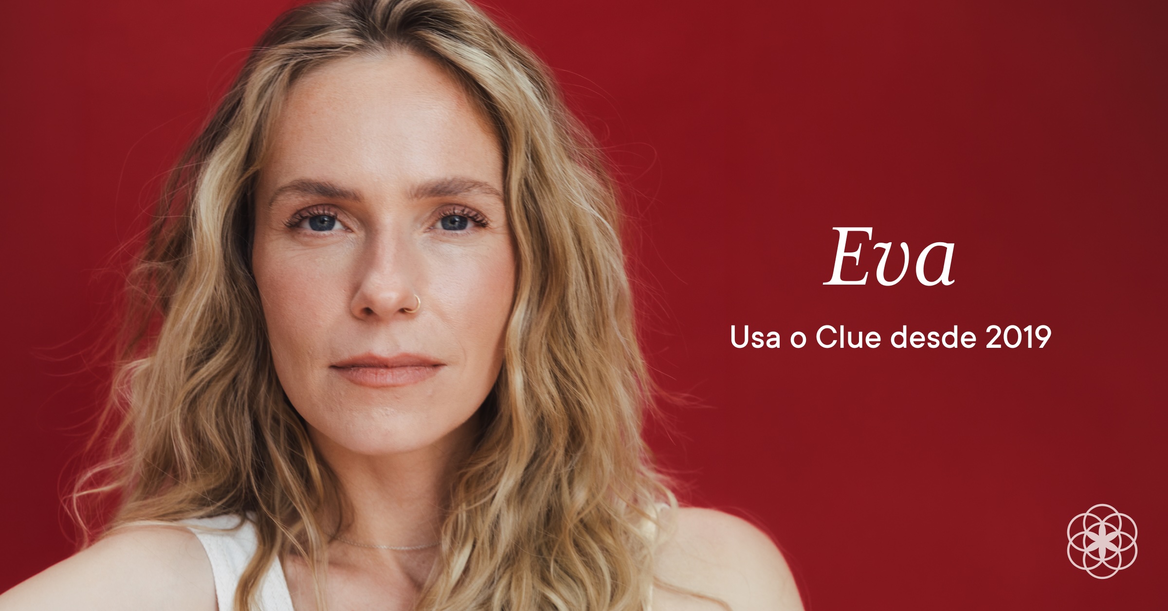 Headshot of Clue member Eva with text overlay "Eva Clue member since 2019"