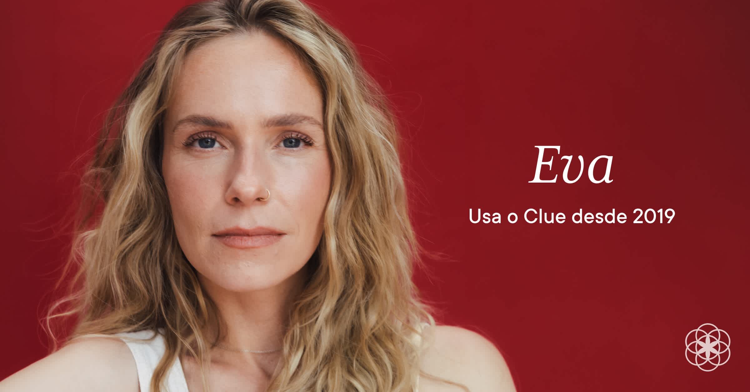 Headshot of Clue member Eva with text overlay "Eva Clue member since 2019"