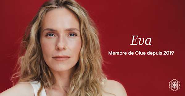 Headshot of Clue member Eva with text overlay "Eva Clue member since 2019"