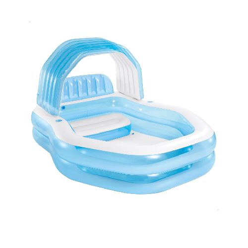 Inflatable Family Pool with UV Sunshade Canopy