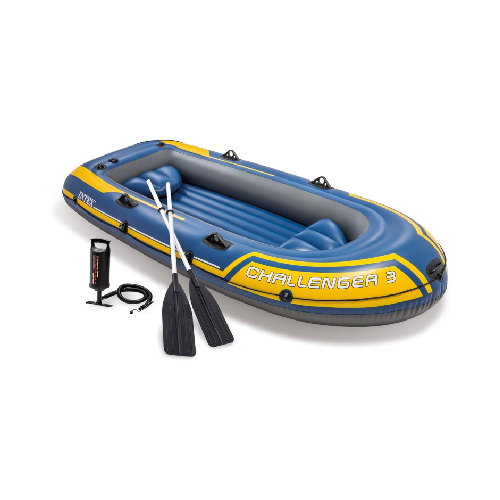 Intex Challenger 3 Inflatable Boat Set with Oars and Pump