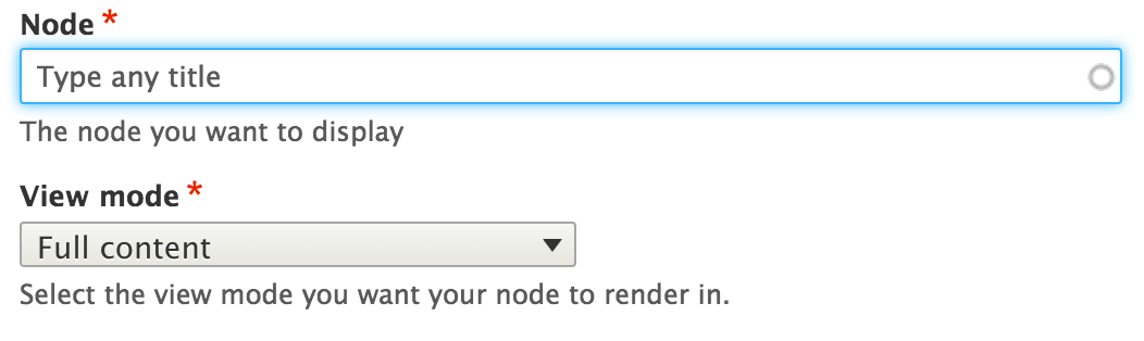 Example of a node embed field