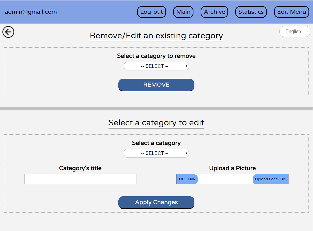 Admin's Dashboard - Backend Side Pictures - Itay's Restaurant (All in one solution)