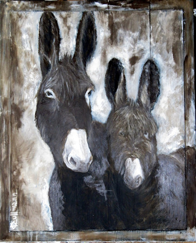 peinture acrylique sur panneau de bois ancien