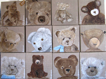 12 nounours peints à l'acrylique  (tous vendus séparément)
