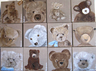 12 nounours peints à l'acrylique (tous vendus séparément)