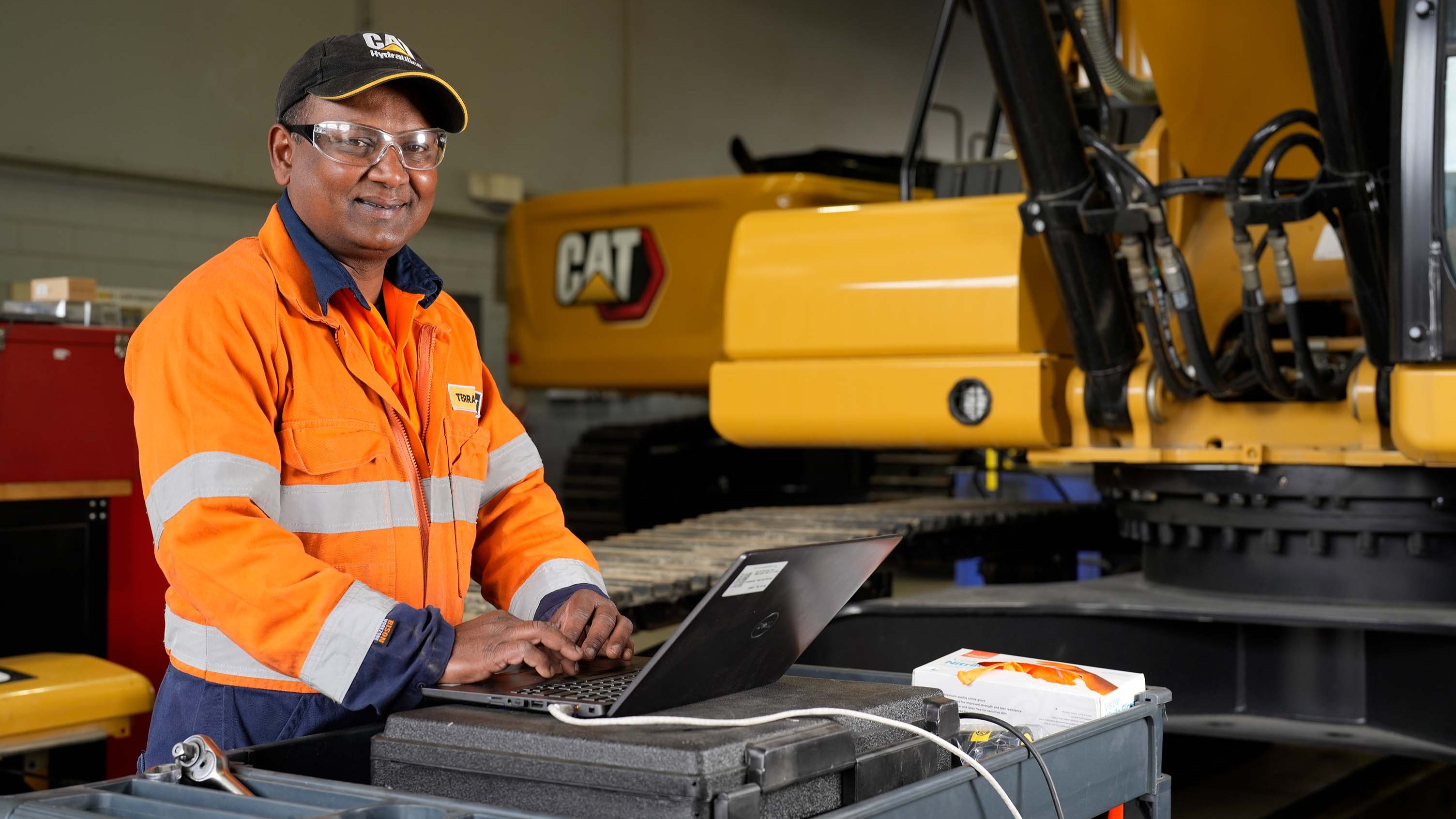 Technician on laptop