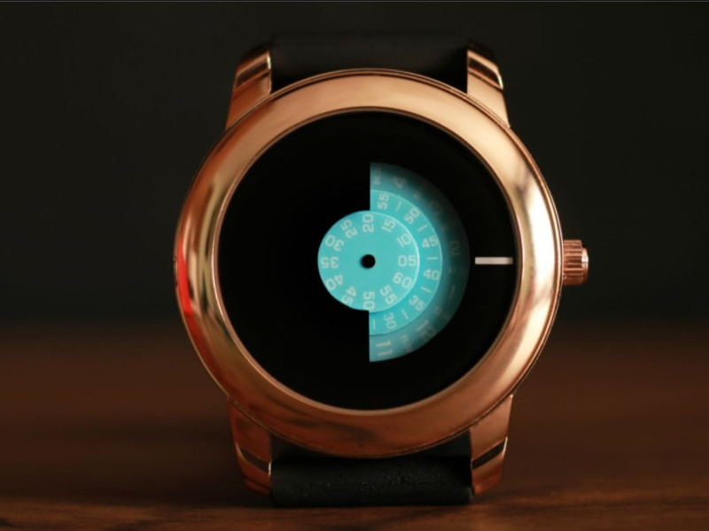 Image of circular digital watch