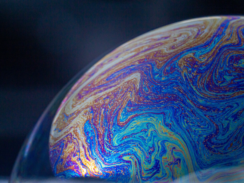 Close up image of the surface of a bubble