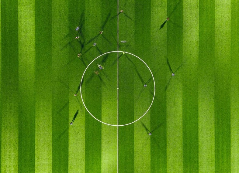 Image showing the center circle on a football pitch