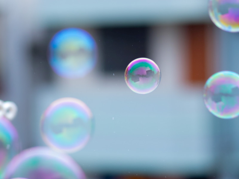 A close up of many bubbles