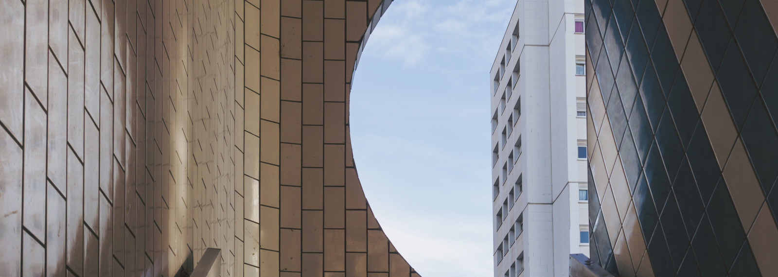 Viewing high rise property through a circular window