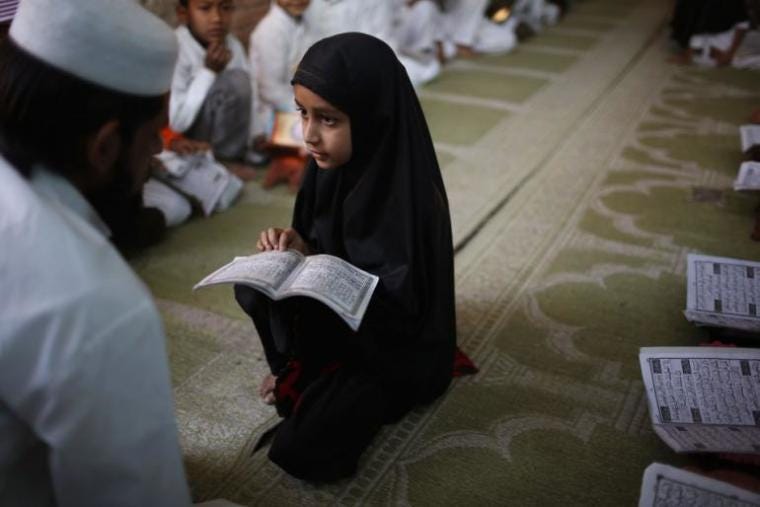 A girl studying at a madrassa in Ahmedabad