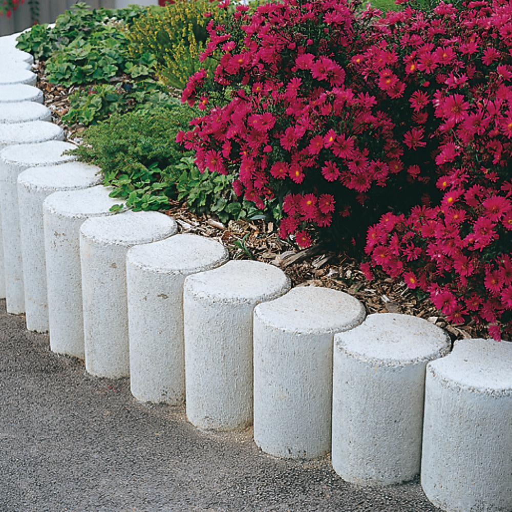 32+ Palisaden Beton Rund, Rundpalisade mit hohlkehle rotbraun 11 cm x