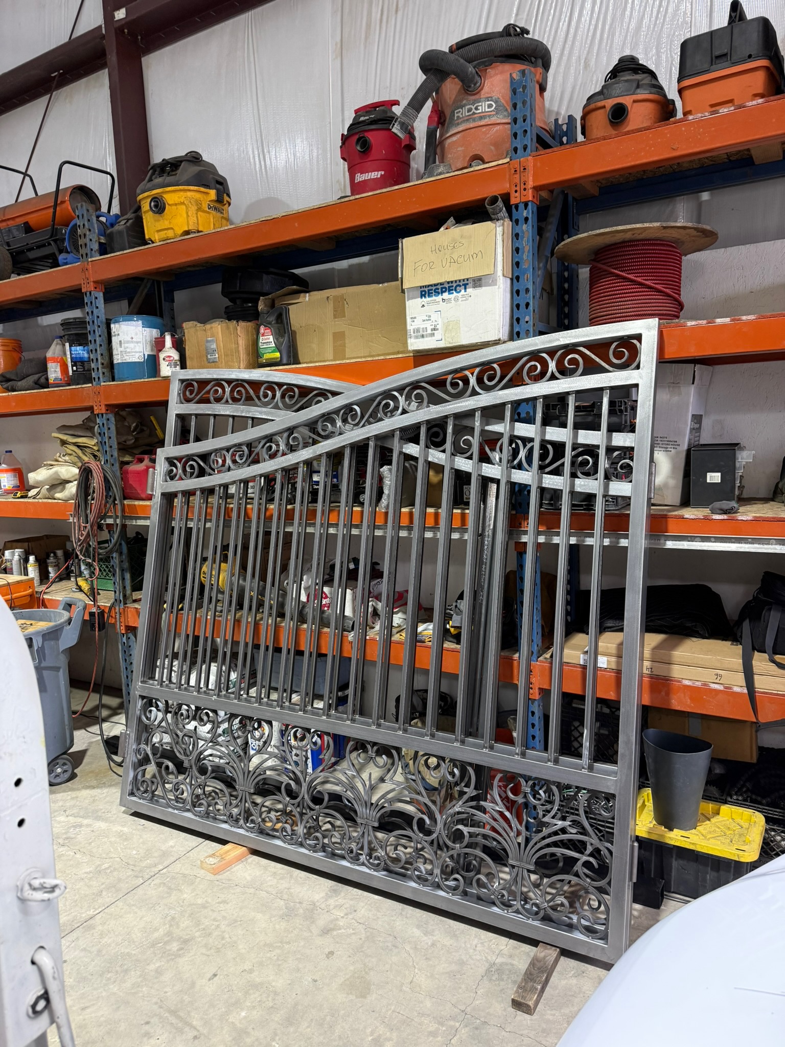 Ornamental wrought iron gate fabricated in the DC Controls shop for a Loomis, CA project