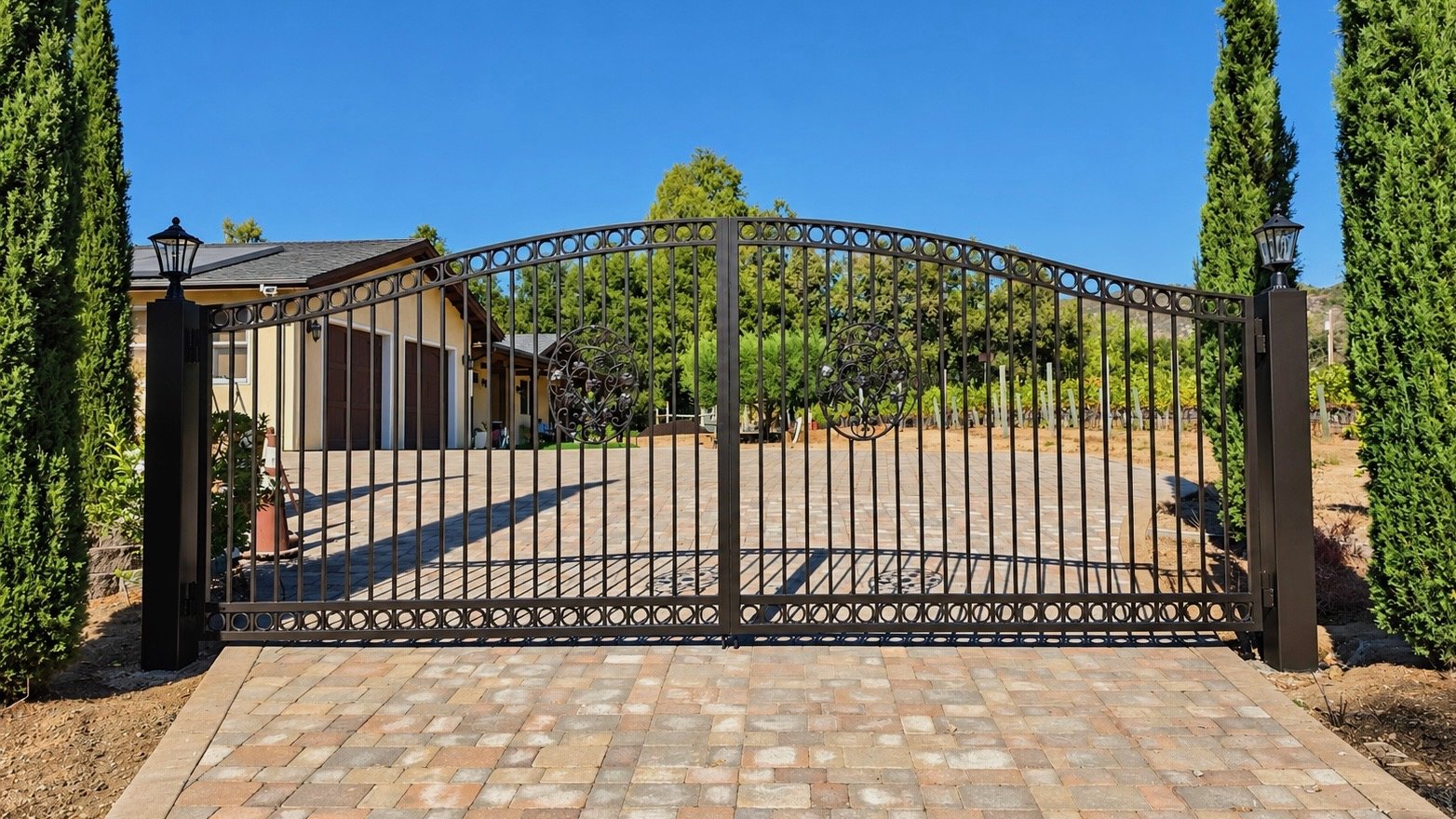 Custom Ornamental Iron Driveway Gate