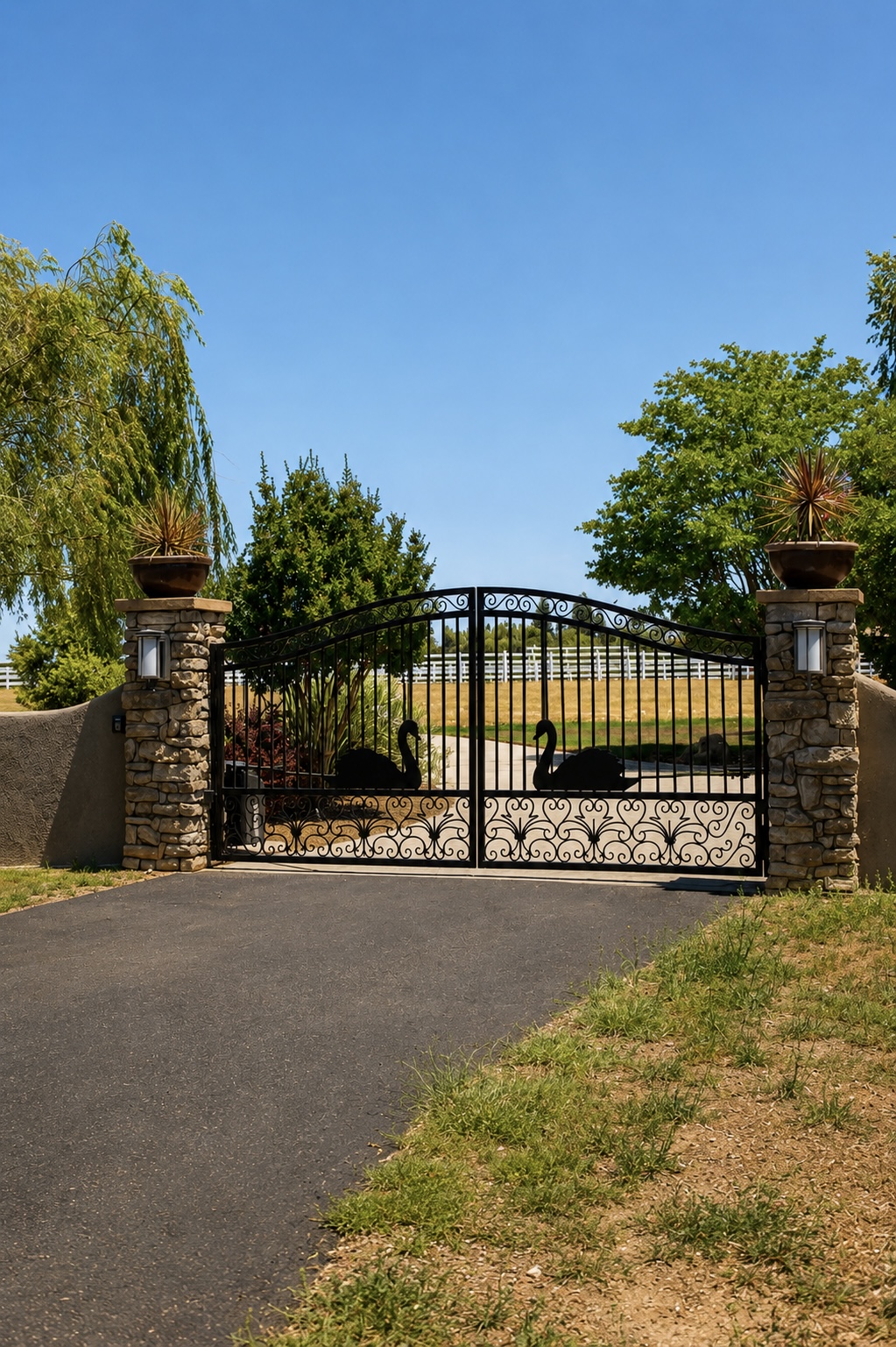 Custom Ornamental Dual Swing Gates