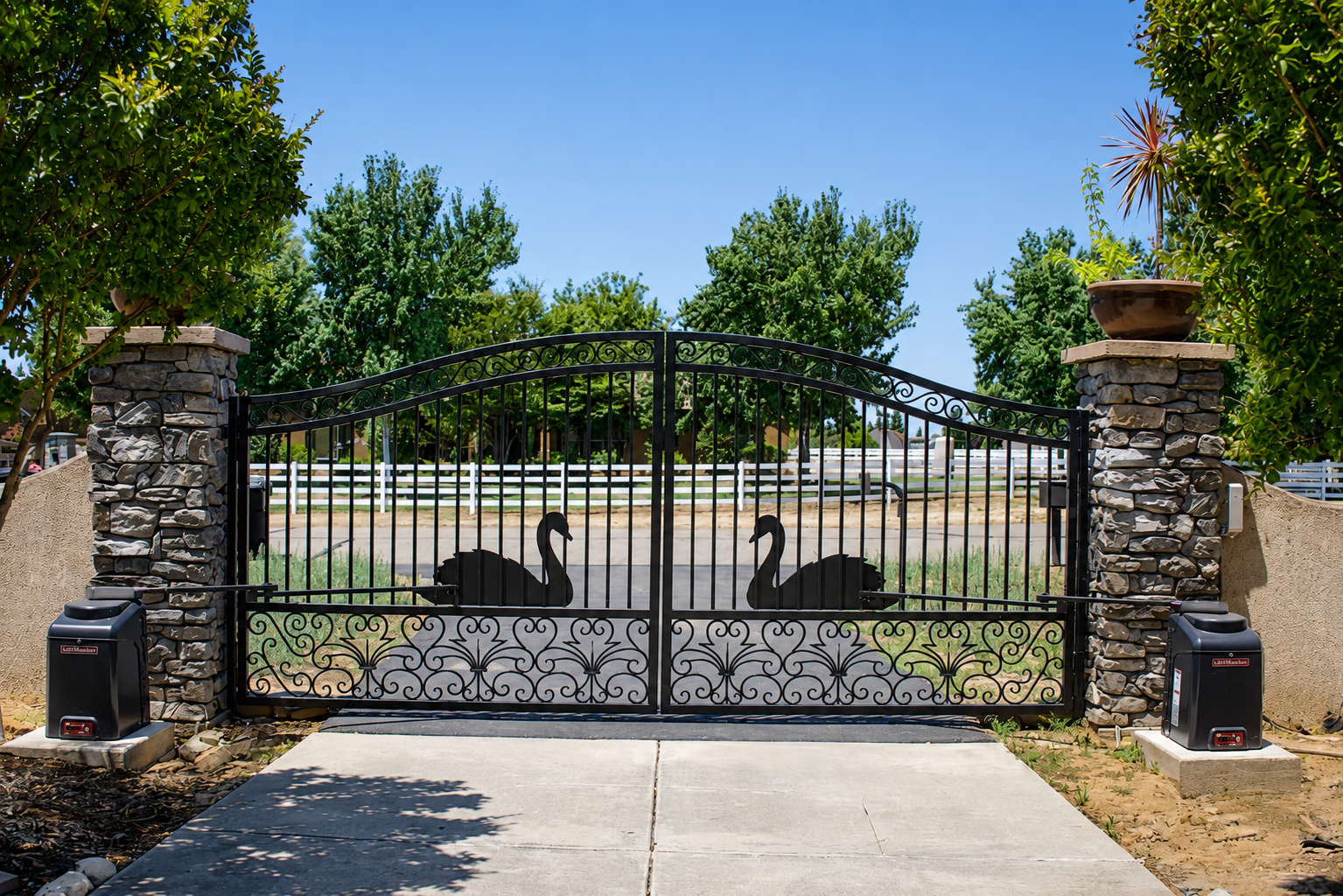 Custom Ornamental Dual Swing Gates