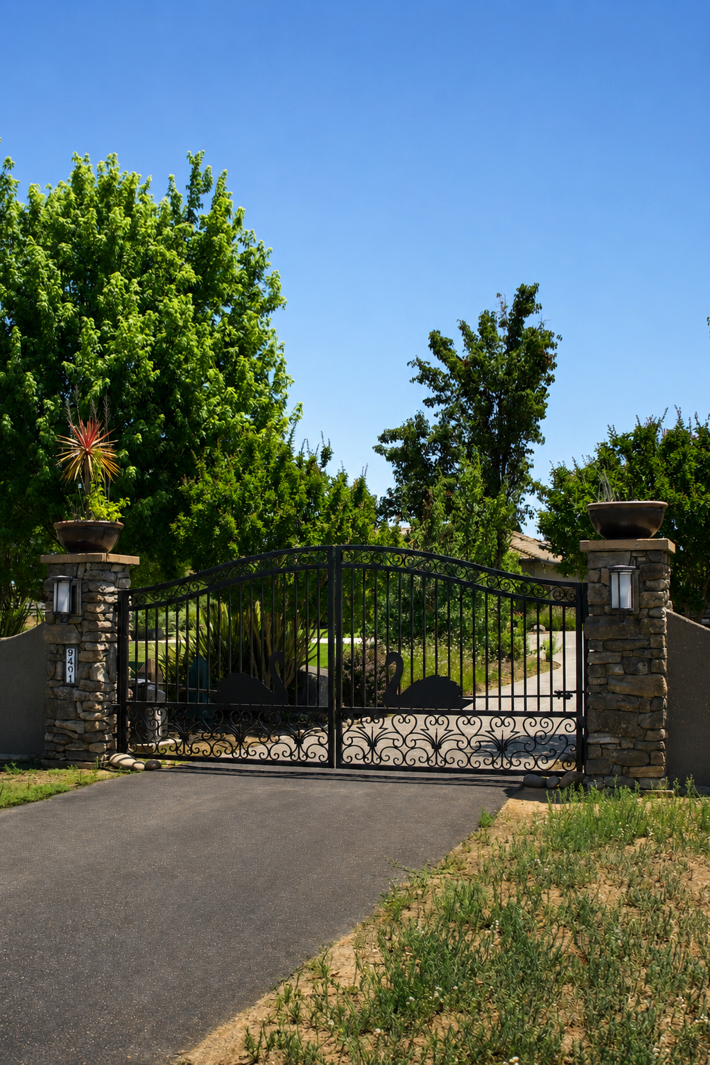 Custom Ornamental Dual Swing Gates